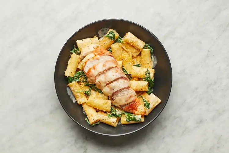 Slicing chicken and serving